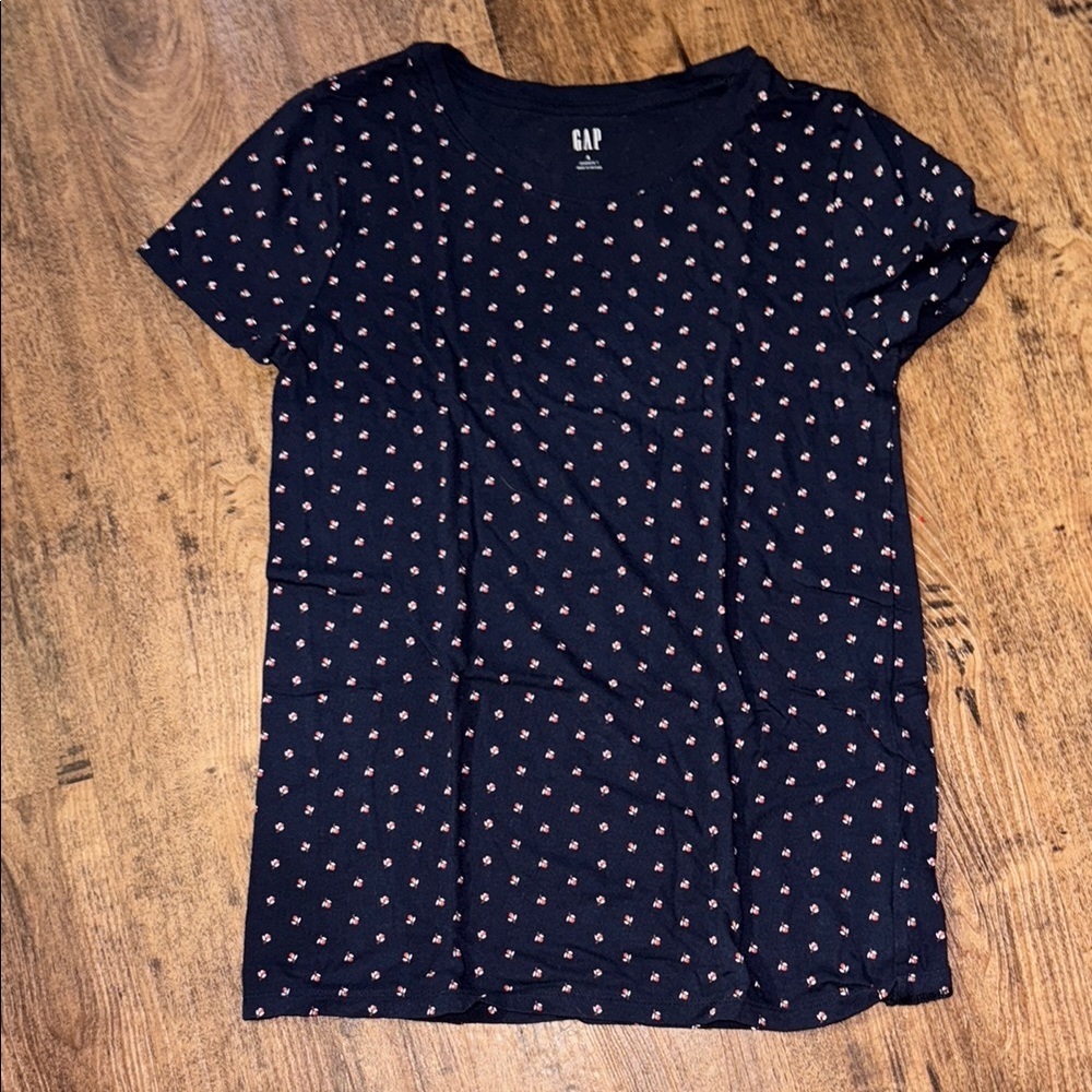 Navy T-Shirt with White & Red design